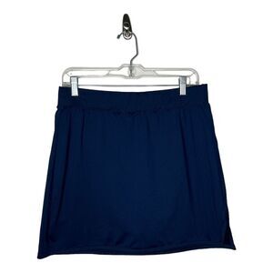 Crown & Ivy Womens Skort Large Navy Blue Resort Cruise Wear Shorts Skirt Stretch